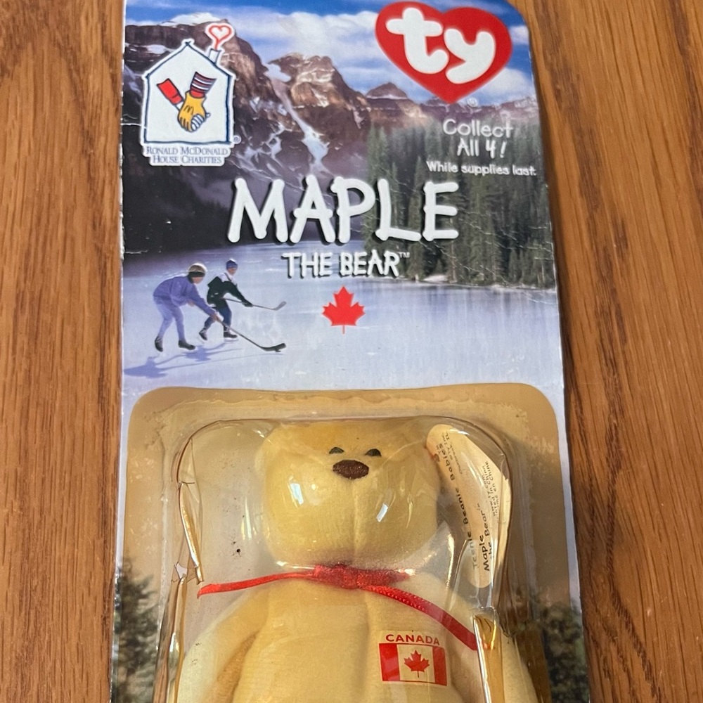 MAPLE THE BEAR 1996 MCDONALD'S TY BEANIE BABY WITH RARE ERRORS 1993 OAKBROOK NIP